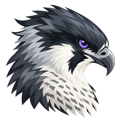 Falcon, the aggressive gambler, drawn in violet